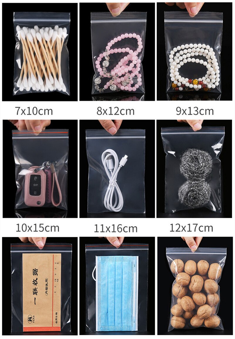 StoBag Plastic Transparent Ziplock Bag Thick Sealed Food Packaging  Waterproof Small Large Clear Nuts Snack Storage Reusable Logo