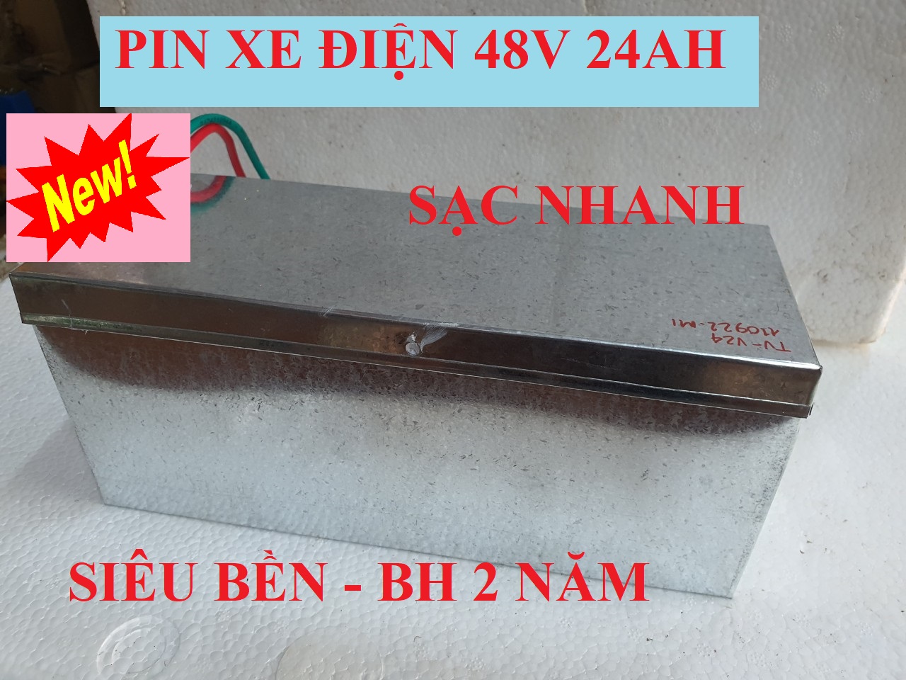 New - PIN XE ĐIỆN 48V 20AH LFP kèm sạc nhanh