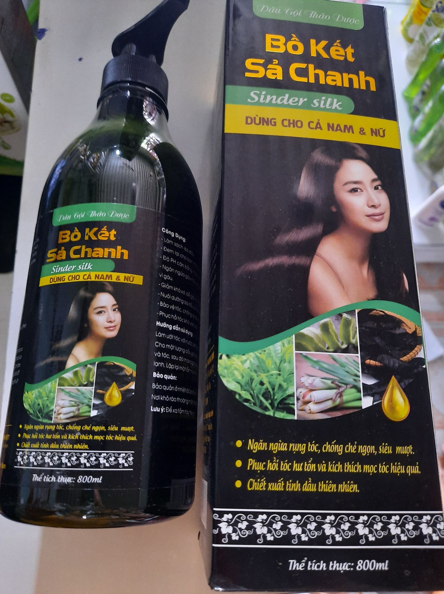 Dầu gội bồ kết xả chanh 800ml dành cho cả nam và nữ