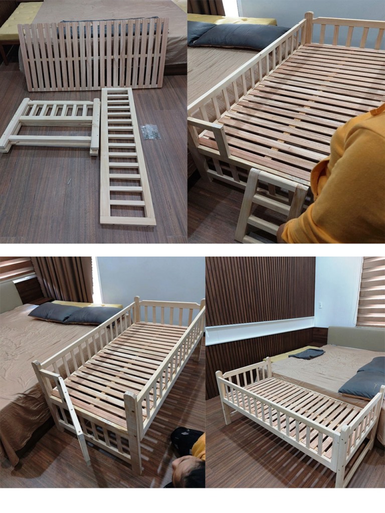 GIƯỜNG CŨI GIÁ XƯỞNG - Giường ngủ em bé 4 chức năng, tùy chỉnh lắp ráp từ 1-9 tuổi