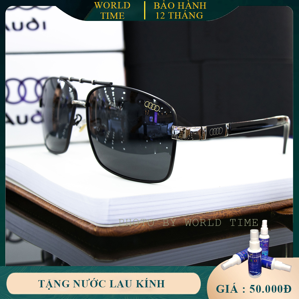 Kính mát nam cao cấp  Audi A1366 Full Box Audi, Thẻ bảo hành 12 tháng, Tròng Polarized Chống chói, Chống loá, Chống tia UV400