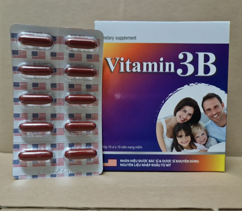 [HCM]Vitamin 3B Giúp bổ sung và dự phòng thiếu hụt vitamin B1 B6 B12 cho cơ thể hộp 100 viên Giúp bổ sung và dự phòng thiếu hụt vitamin B1, B6, B12 cho cơ thể.   - Hỗ trợ hỗ trợ làm giảm đau thần kinh tọa, thần kinh ngoại biên.