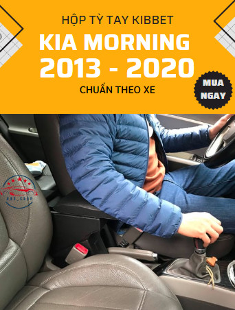 Hộp tỳ tay Kibbet cho Kia Morning 2013 - 2020 - Hàng theo xe - Không khoan vít - Không dùng băng keo - Không dùng với các xe khác: I10, Attrage, Rio,...