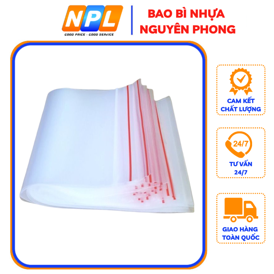 1kg túi zip chỉ đỏ loại dày đẹp - ấn vào chọn size bao bì nhựa nguyên phong