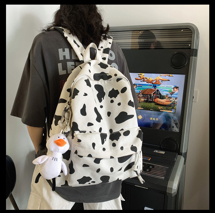 [HCM]Balo Thời Trang Học Sinh ❤️Hàng Quảng Châu❤️Hình Bò Sữa Trắng - Bảo Hành 6 Tháng