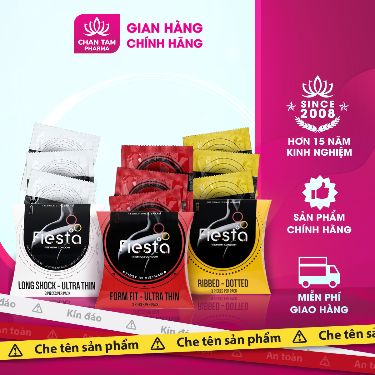 Bao cao su siêu mỏng Fiesta - hộp 3 cái