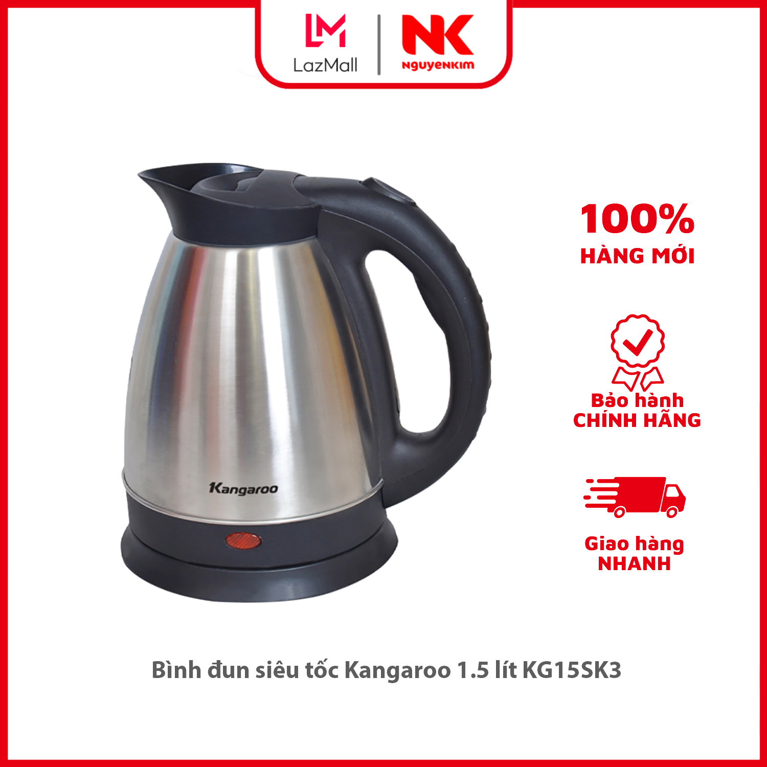 Bình đun siêu tốc kangaroo 1.5 lít kg15sk3