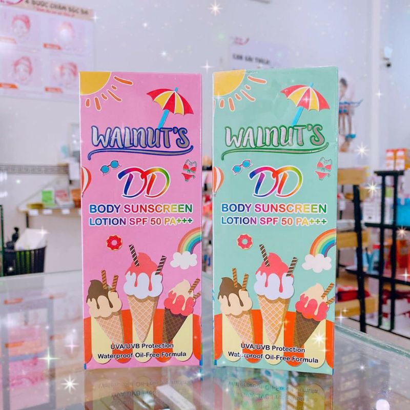 Kem chống nắng toàn thân & lotion dưỡng trắng Walnut's DD Thái Lan (135g)