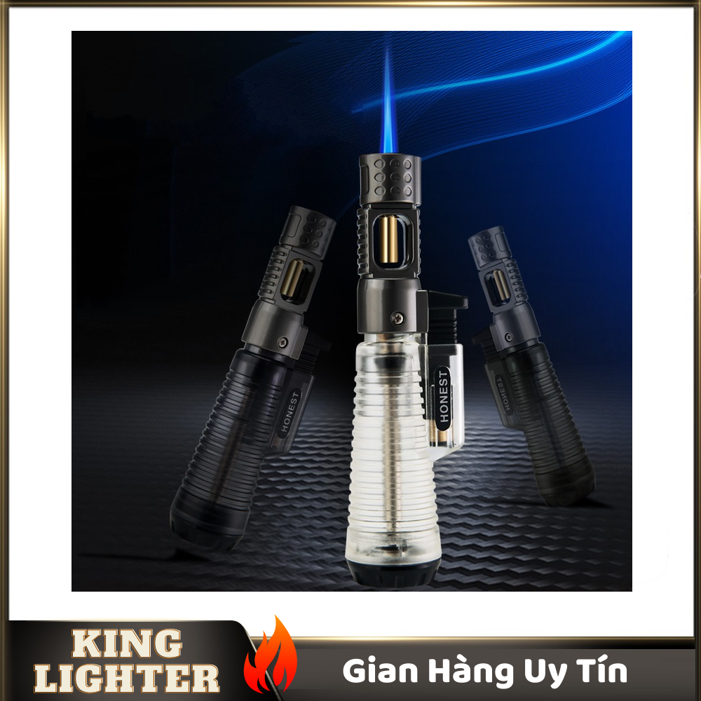 Bật lửa gas honest bc-490 lửa khò 1 tia đầu khò kim loại