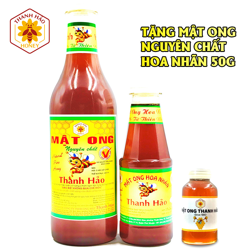Mật ong nguyên chất hoa nhãn thanh hảo 960g , mật ong nguyên chất hoa nhãn thanh hảo 360g