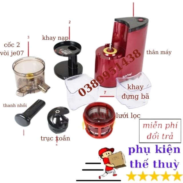 Phụ kiện máy ép chậm savtm je07 hàng tách bộ - thuybeauty90