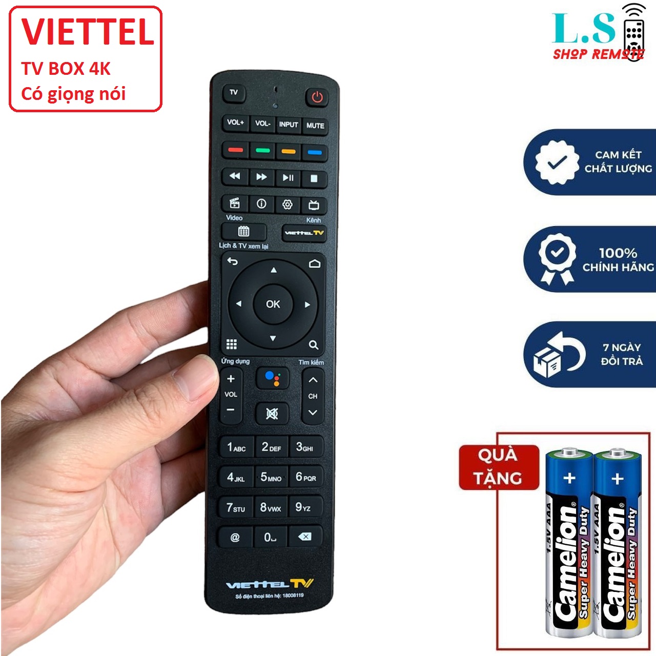 Điều khiển đầu thu Viettel giọng nói chính hãng TV Box 4k, remote truyền hình kỹ thuật số smart box vietel mẫu mới 2021 voice