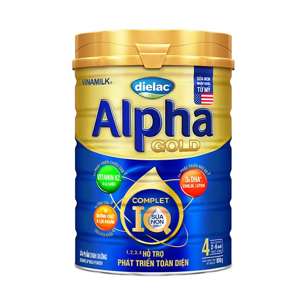 Sữa bột vinamilk dielac alpha iq gold 4 sữa non 850g