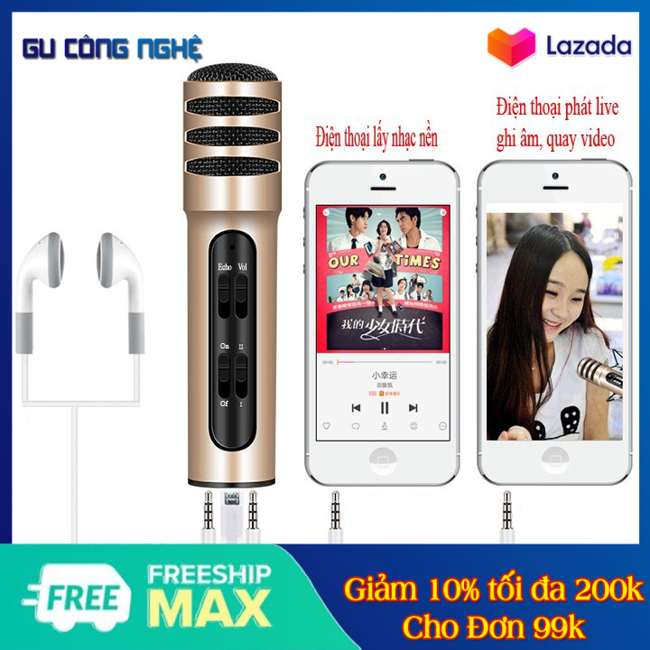 Micro karaoke kiêm sound card live stream c7 -dc2960