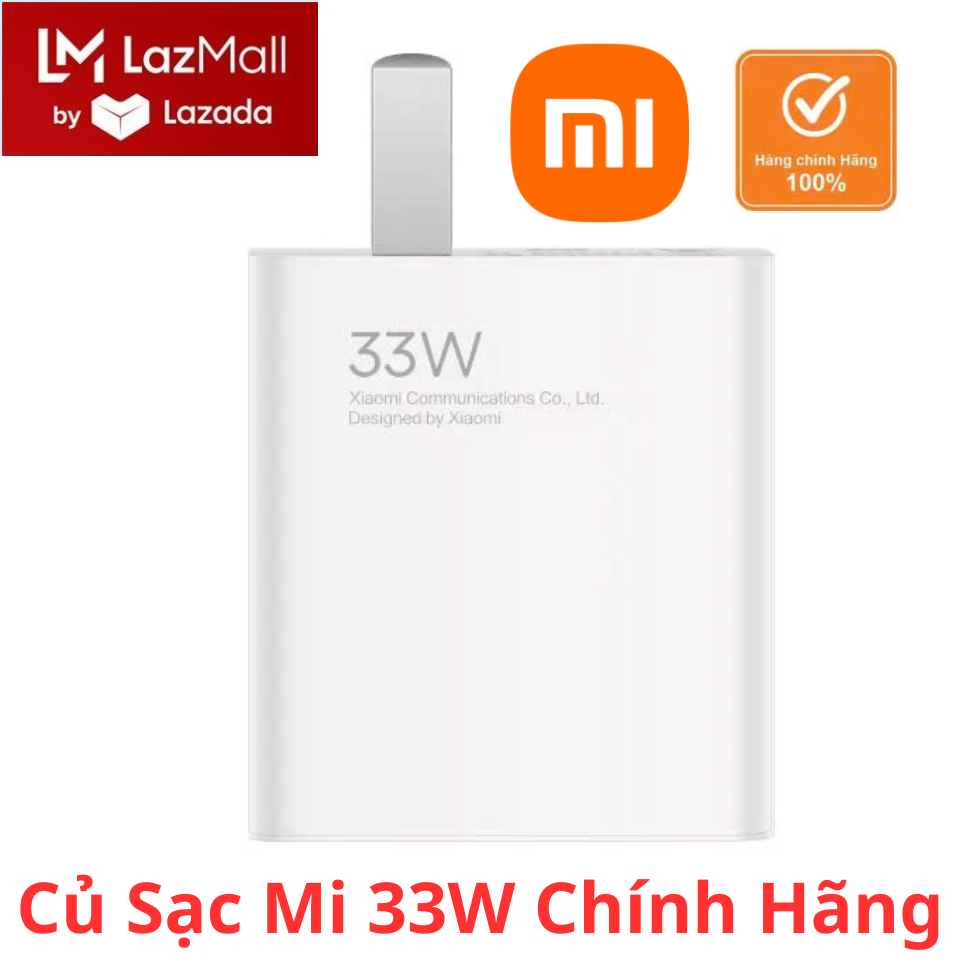 Sạc Xiaomi 33W, Củ Cosocs Sạc Nhanh Xiaomi 33W, Cốc Sạc Nhanh Xiaomi 33W turbocharger Chính Hãng -C