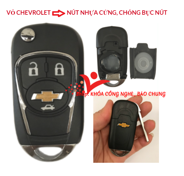 Vỏ chìa khóa gập chevrolet Cruze, Lacetti hàng chuẩn, đầy đủ logo