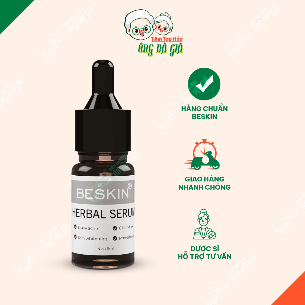 Serum mụn beskin herbal serum | beskin | 5ml