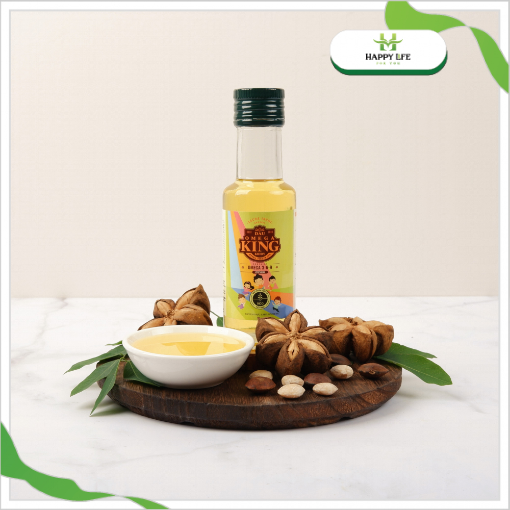 Dầu ăn dặm cho bé, dầu sachi ép lạnh omega king kiddy 250ml, cung cấp omega 369 chuẩn organic - happy life 4u