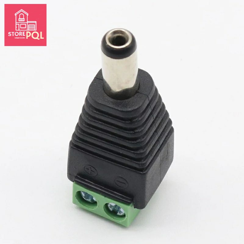 Jack nối nguồn dc 5.5x2.1mm đực / cái - cổng domino 2p - hàng loại tốt