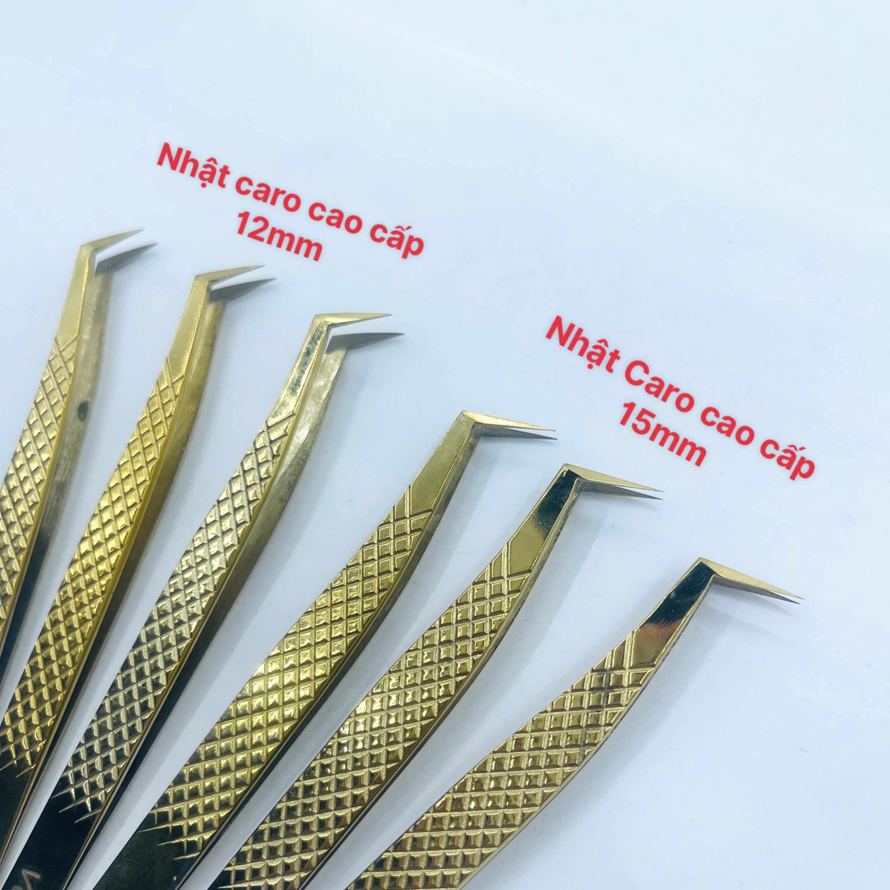 Nhíp nối mi volume cao cấp nhật mũi vuông nhám 12-15mm