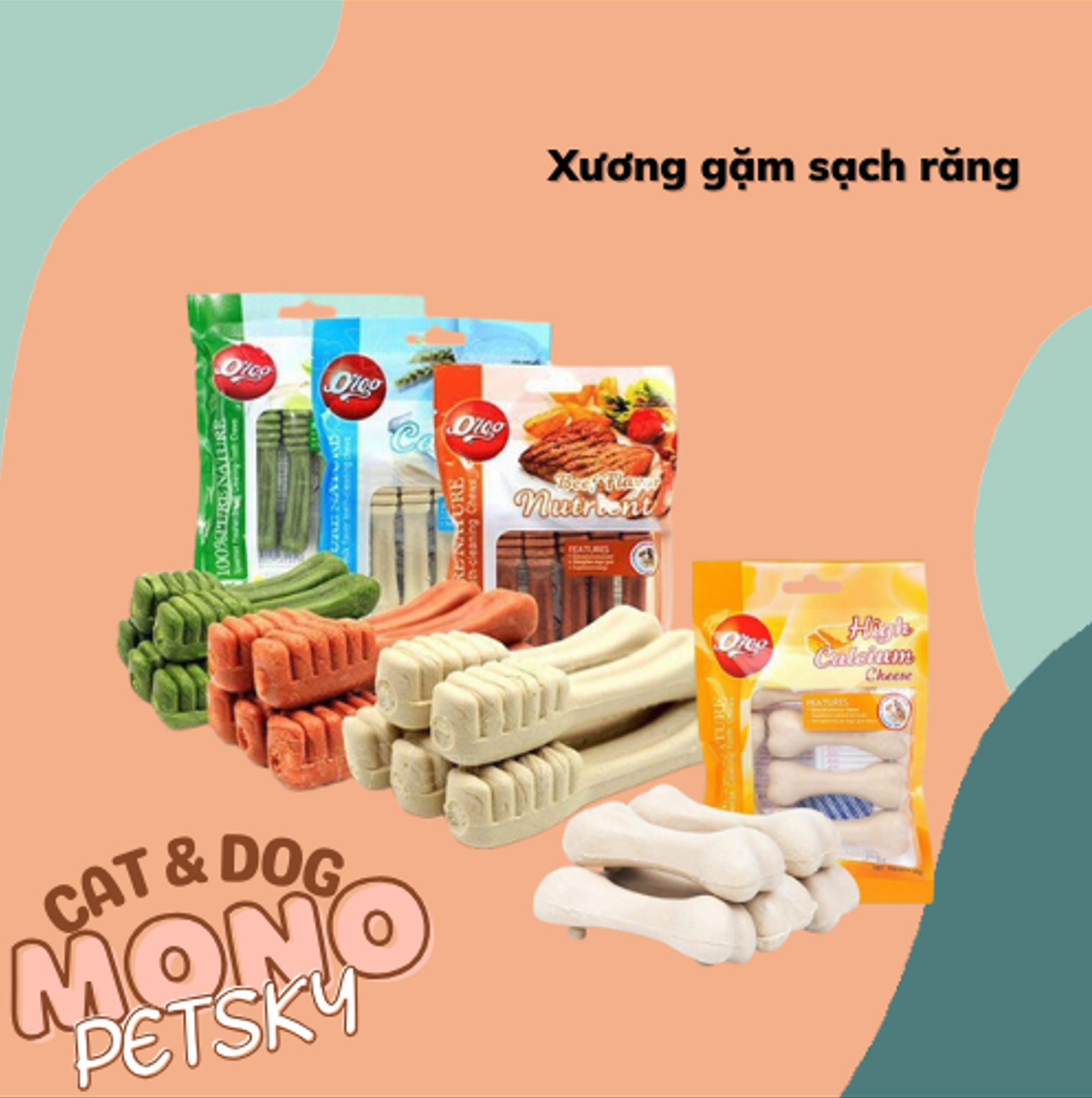 Xương gặm Orgo sạch răng, thơm miệng, bổ sung canxi cho chó