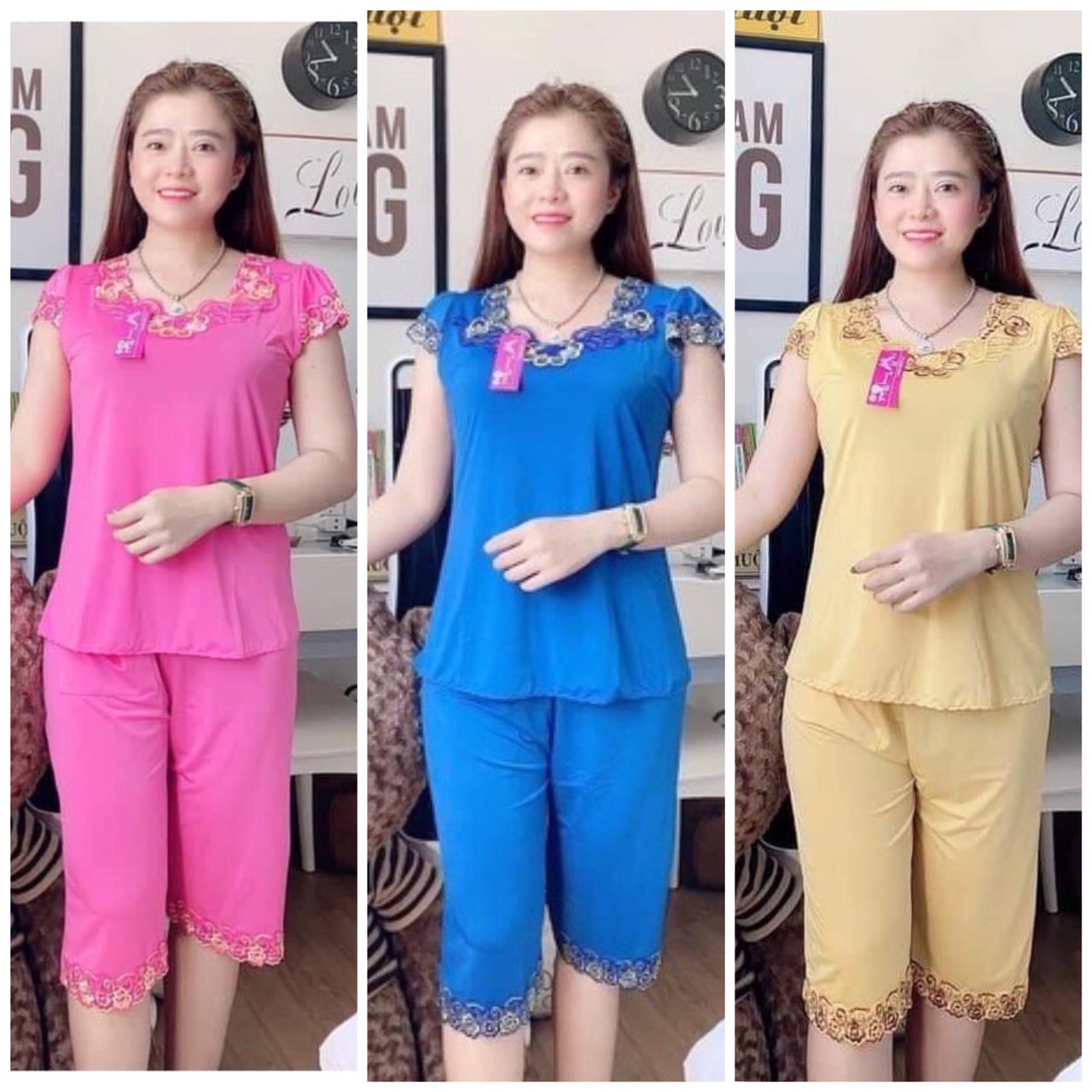 Đồ bộ thun lạnh thời trang 3 size 40-75kg tùy chiều cao