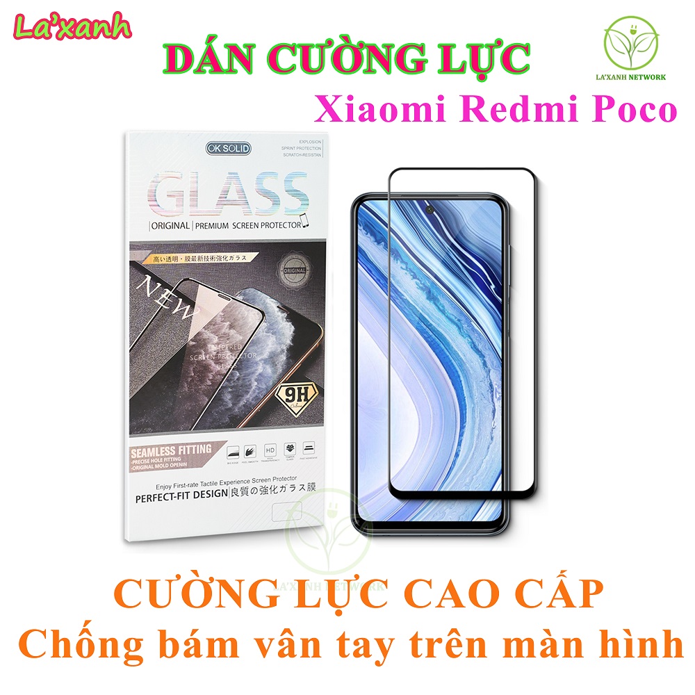 Redmi, Xiaomi, Poco || Premium Cường lực siêu cao cấp K30 K40 Gaming x2 x3 f3 c3 Note 9 10 10 Pro 10S 8T Note 8 Pro Mi 10T 11 11i full màn, chống mồ hôi vân tay - dan man hinh kinh cuong luc chong van tay man hinh
