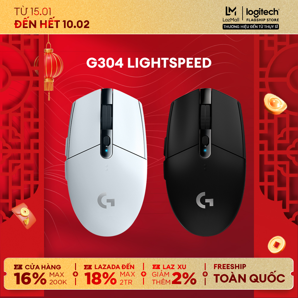  Chuột game không dây Lightspeed Logitech G304 - Cảm biến Hero 12k DPI nhẹ 6 nút lập trình on-board memory pin 250h 