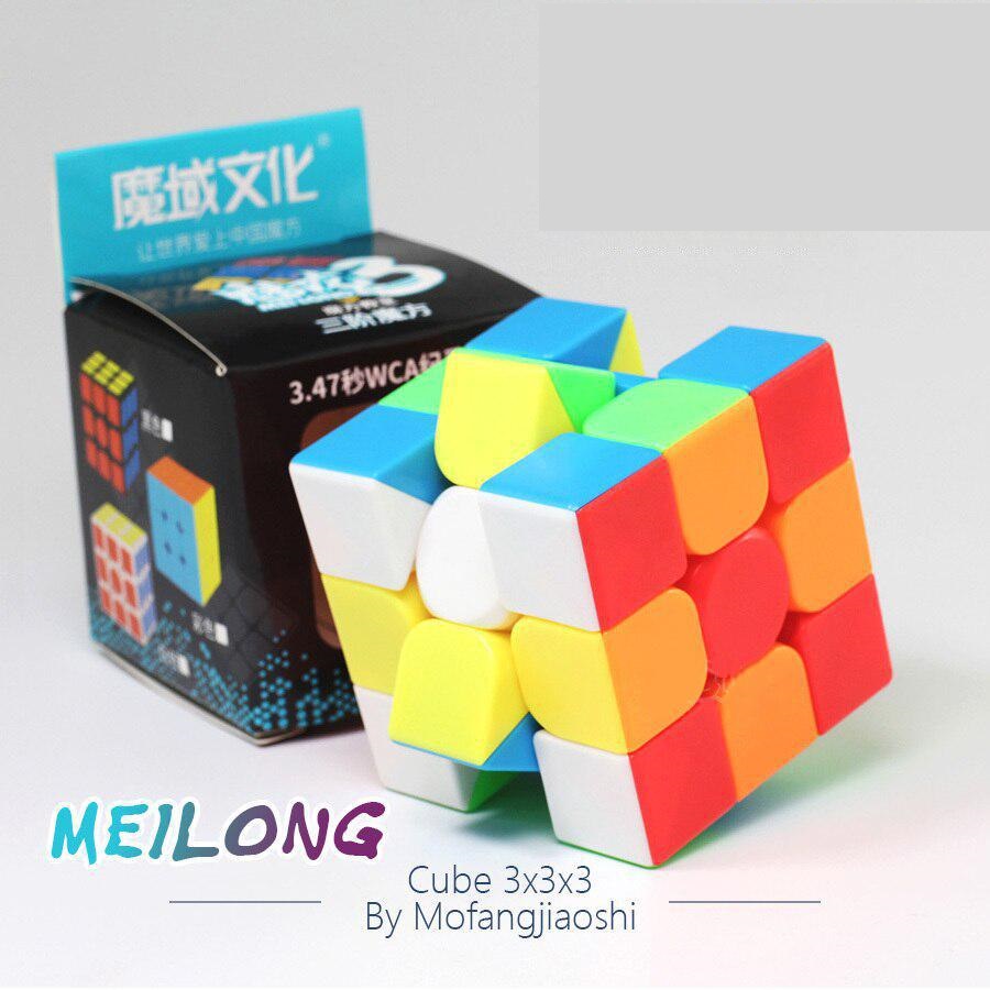 Rubik 3x3 Moyu Meilong Stickerless và Carbon Rubic 3 Tầng Khối Lập Phương