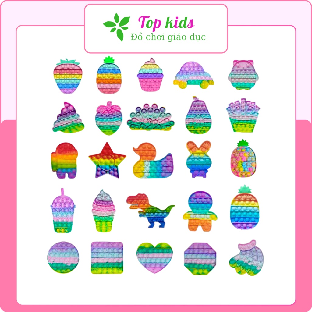 Pop it fidget toy mini trò chơi ấn bong bóng xả stress giảm căng thẳng đồ chơi thông minh trí tuệ giá rẻ nhhất - TOPKIDS