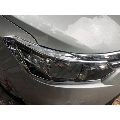 Ốp đèn pha xe vios 2014-2017-2018 mạ crom, op den chống xước