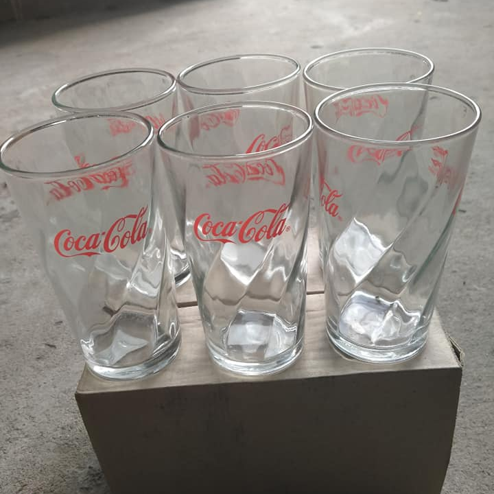 Bộ 6 ly thủy tinh thân cao 350ml cocacola