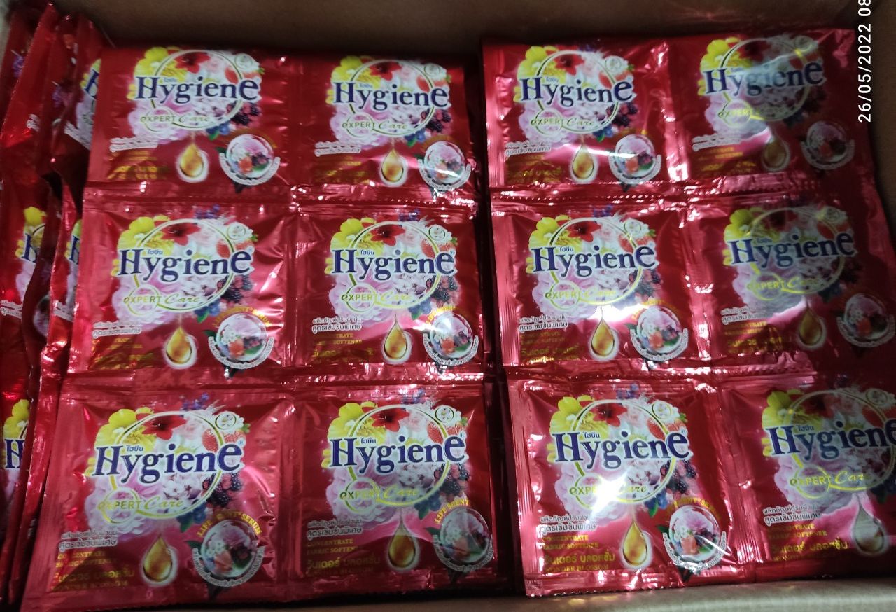 Thùng 360 gói nước xả vải hygiene thái lan - màu đỏ