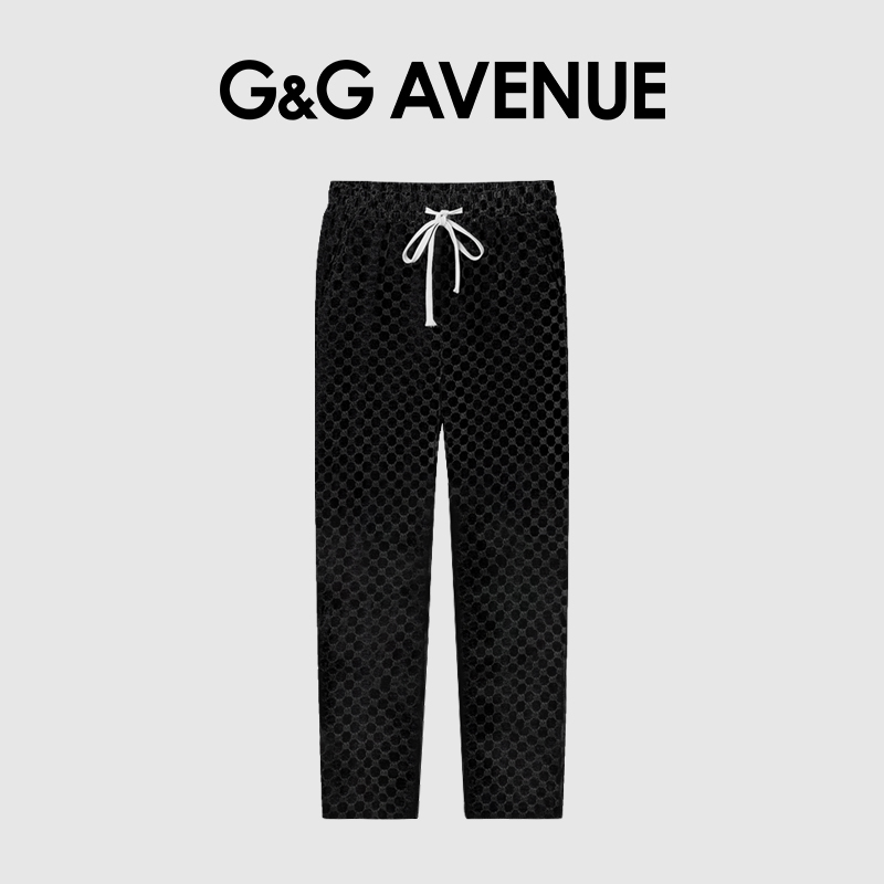 Quần thể thao nam G&G Avenue mới mùa xuân thu, chất lượng cao, kiểu dáng thoải mái, thời trang, màu đen, chất liệu cotton nguyên chất, đa năng, thích hợp cho các hoạt động ngoài trời.