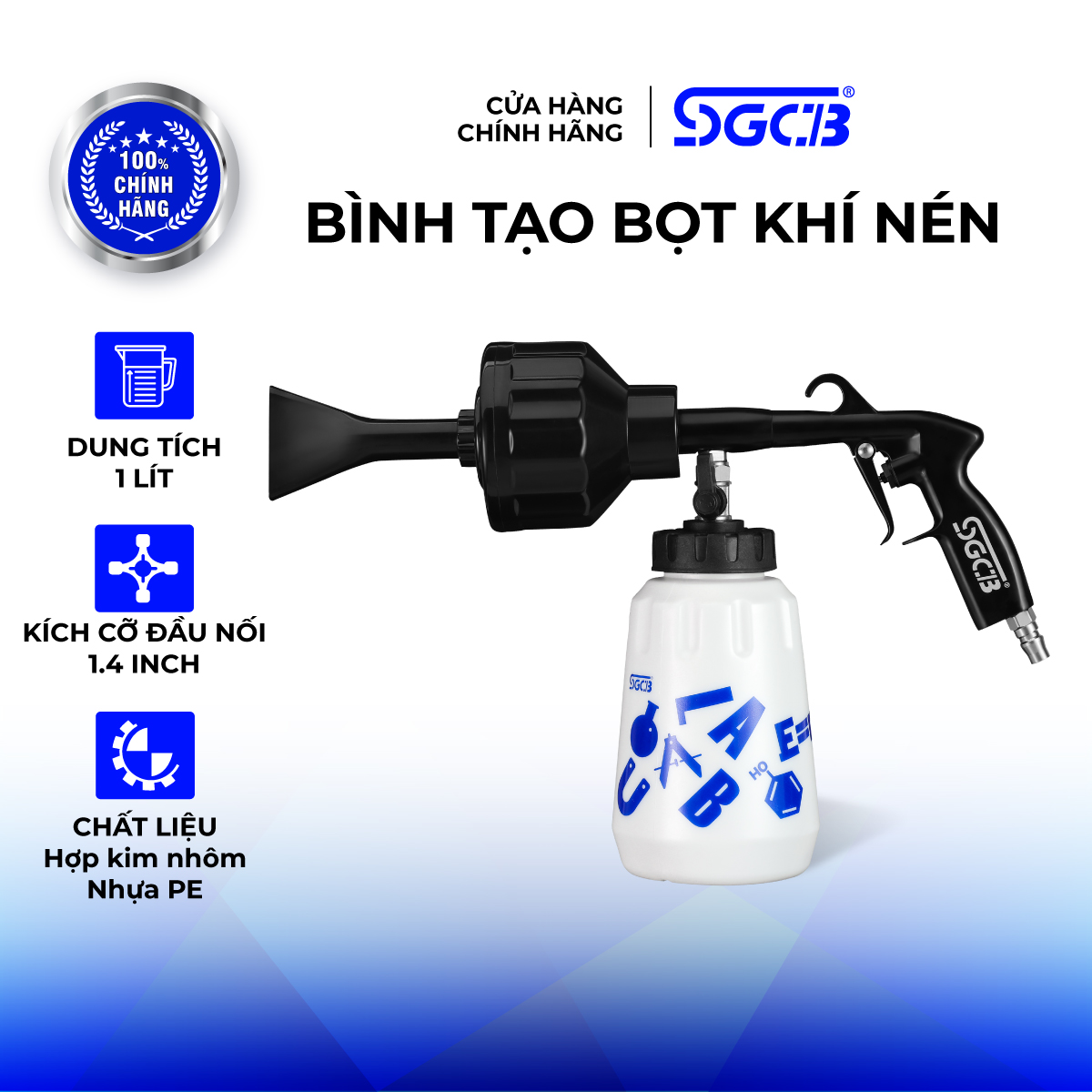 Bình tạo bọt rửa xe ô tô mô tô khí nén áp lực sgcb 2lit sggc088