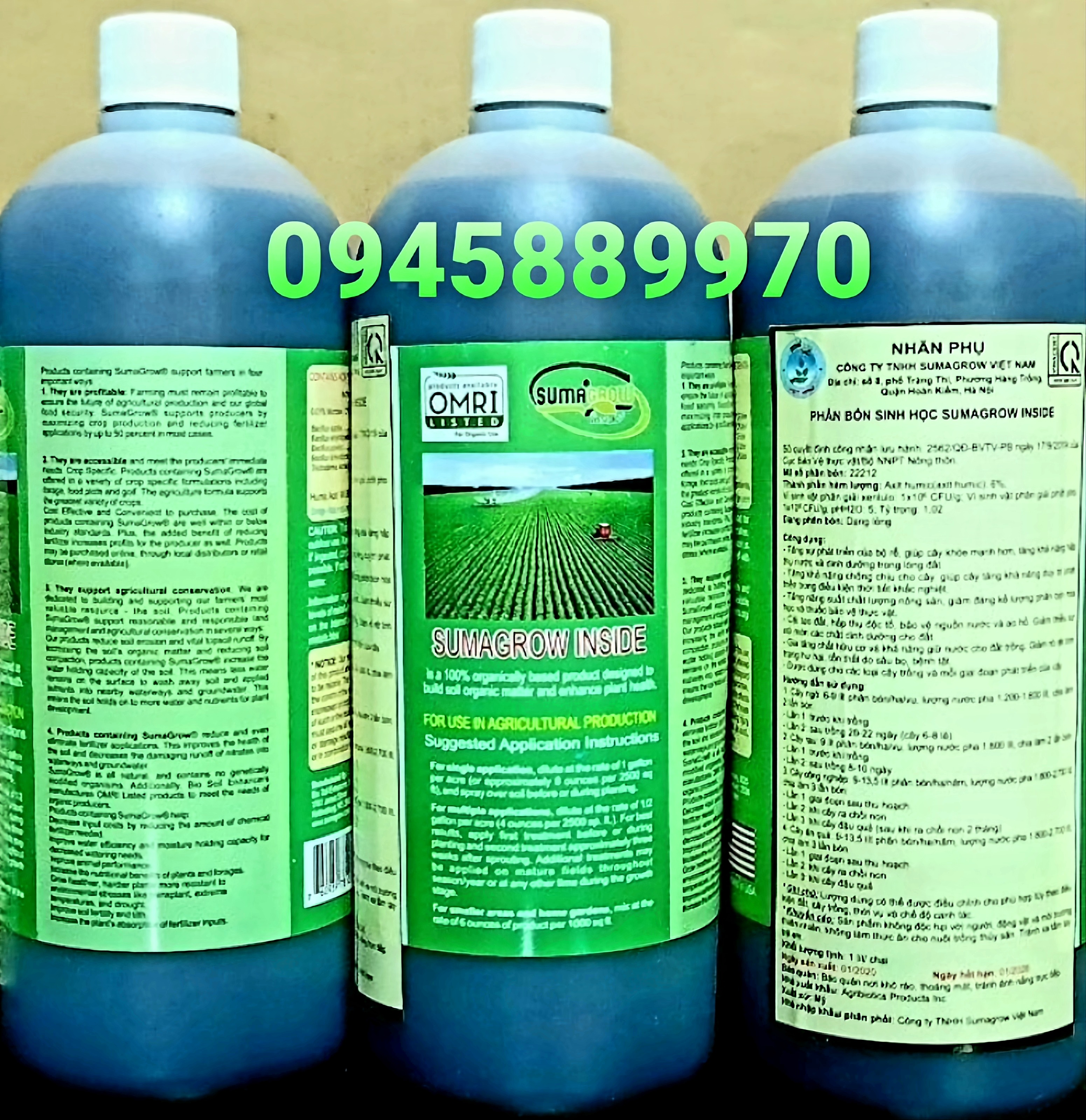 Phân bón Hữu cơ Vi sinh học SUMAGROW nhập khẩu nguyên chai từ Mỹ