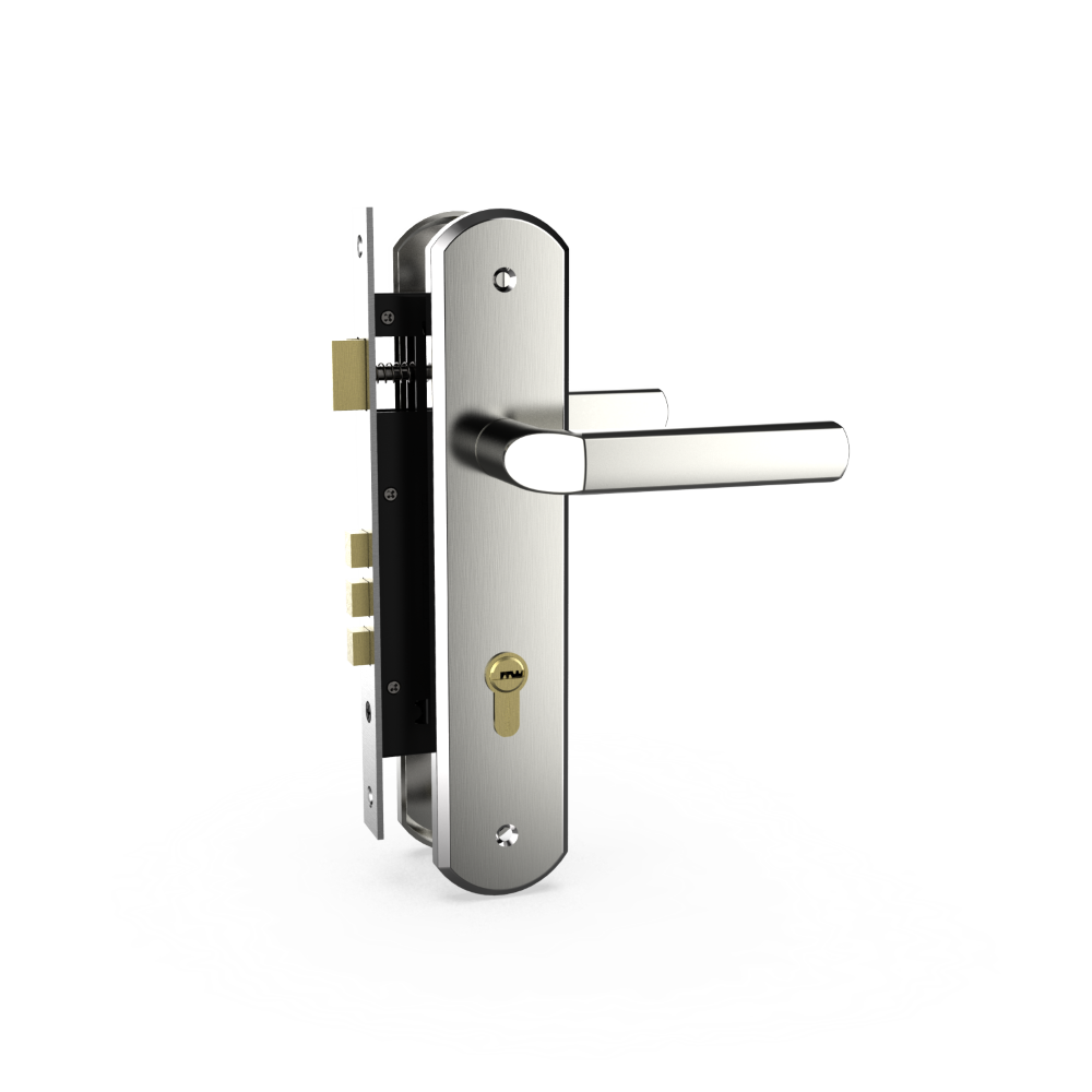 Khoá tay nắm inox Huy Hoàng SS 8533 - Thích hợp sử dụng cho cửa gỗ cao cấp lớn, 2 cánh