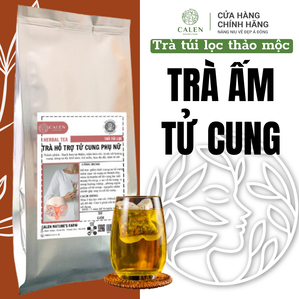 Trà ấm tử cung Calen Nature Farm chống sự dày lên của niêm mạc tử cung, hạn chế u xơ tử cung, nang tử cung bịch 30 gói lọc
