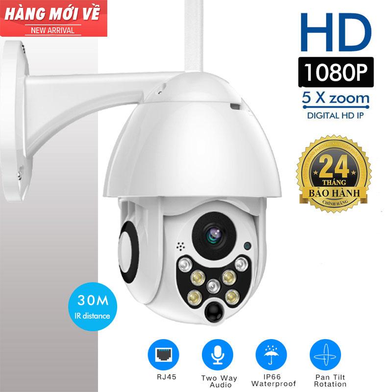 Camera Giám Sát Ngoài Trời Full HD Cam Cầu 1080P PTZ Xoay 360 Độ Thế Hệ Mới Chống Nước Chống Trộm Có Hỗ Trợ Đèn Hồng Ngoại Và 4 Đèn Led Hình Ảnh Sắc Nét Đàm Thoại 2 Chiều Camera Vòm Ngoài Trời Bất Kể Nắng Mưa