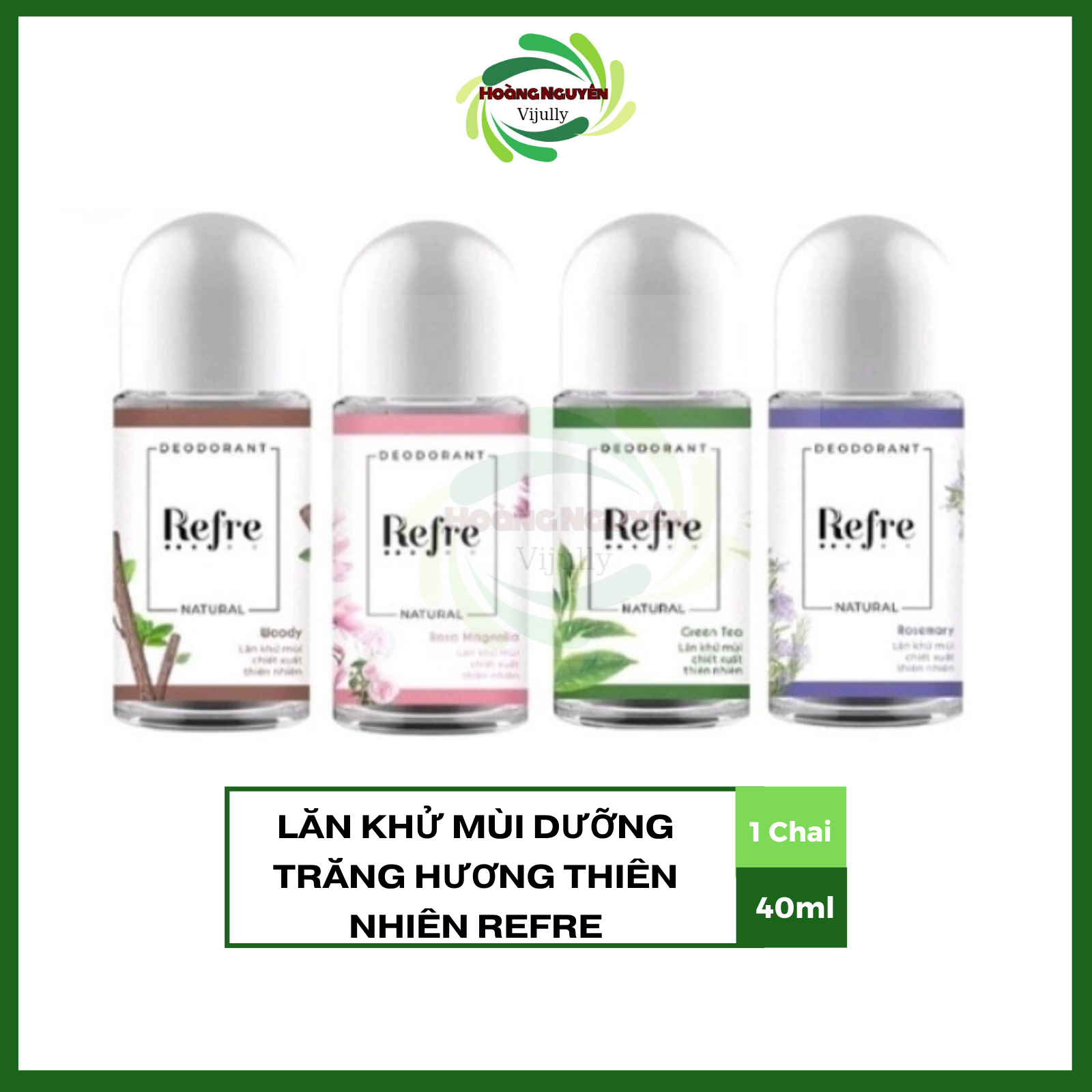 Lăn Khử Mùi Refre Hương Thiên Nhiên - Refre Natural 40ml