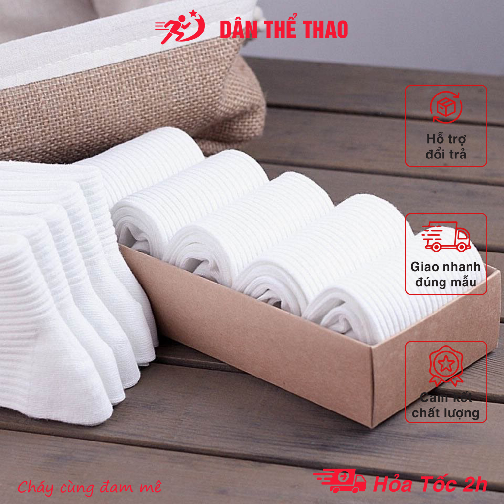 Combo 10 đôi tất nữ nam cổ cao thấp cotton co giãn 4 chiều, Combo 5 đôi tất hàng loại 1