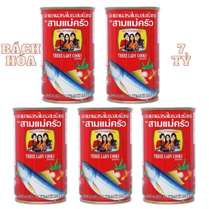 Combo 5 hộp cá mồi 3 cô gái mỗi hộp 155g