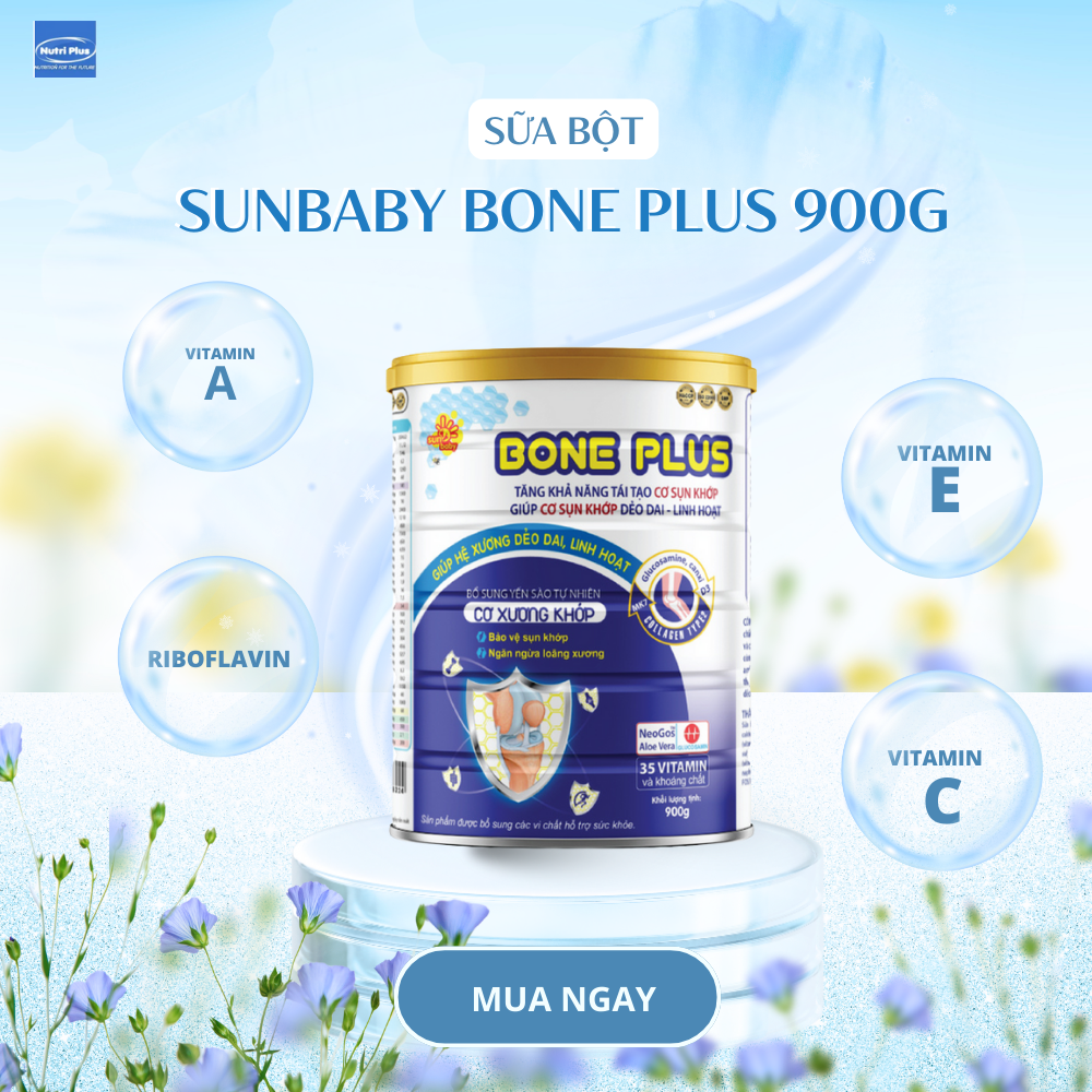 Sữa bột giúp xương khớp chắc khỏe sunbaby bone plus 900g