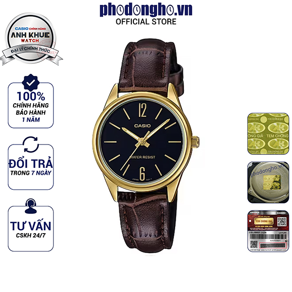 Đồng hồ nữ casio anh khuê ltp-v005gl-1budf