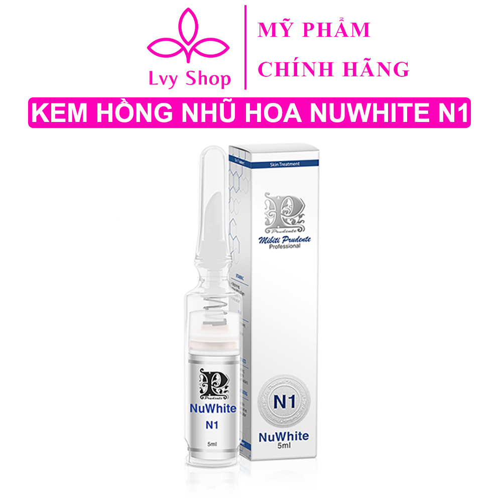 Kem làm hồng nhũ hoa Nuwhite N1 Mibiti Prudente Professional Lvy Shop lọ 5ml hồng tự nhiên lấy lại vẻ đẹp thanh xuân