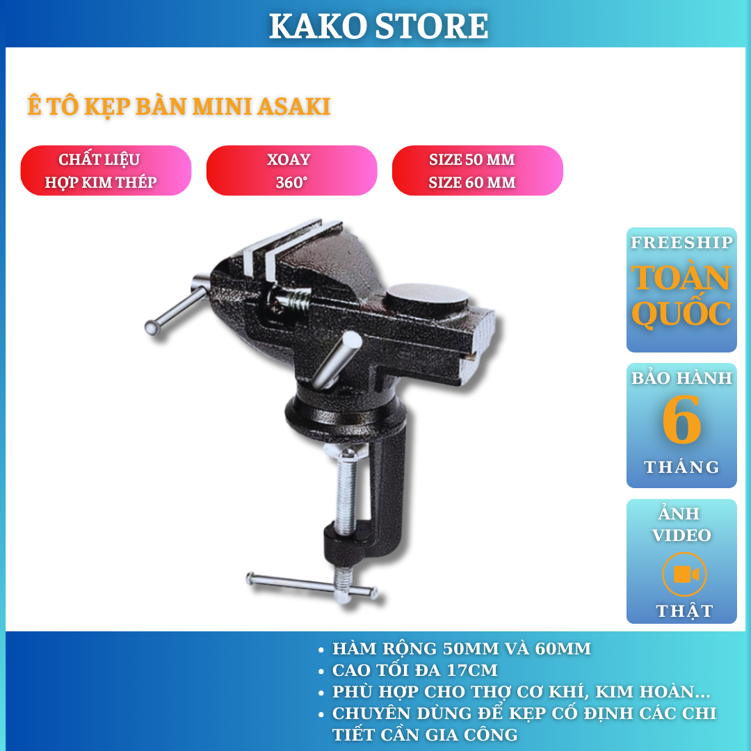 Ê tô kẹp bàn tunuk, ê tô bàn kẹp mini đa năng, xoay 360 độ.