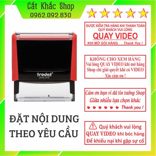 Khắc con dấu quay video theo yêu cầu, in kiện hàng cho shop bán hàng online