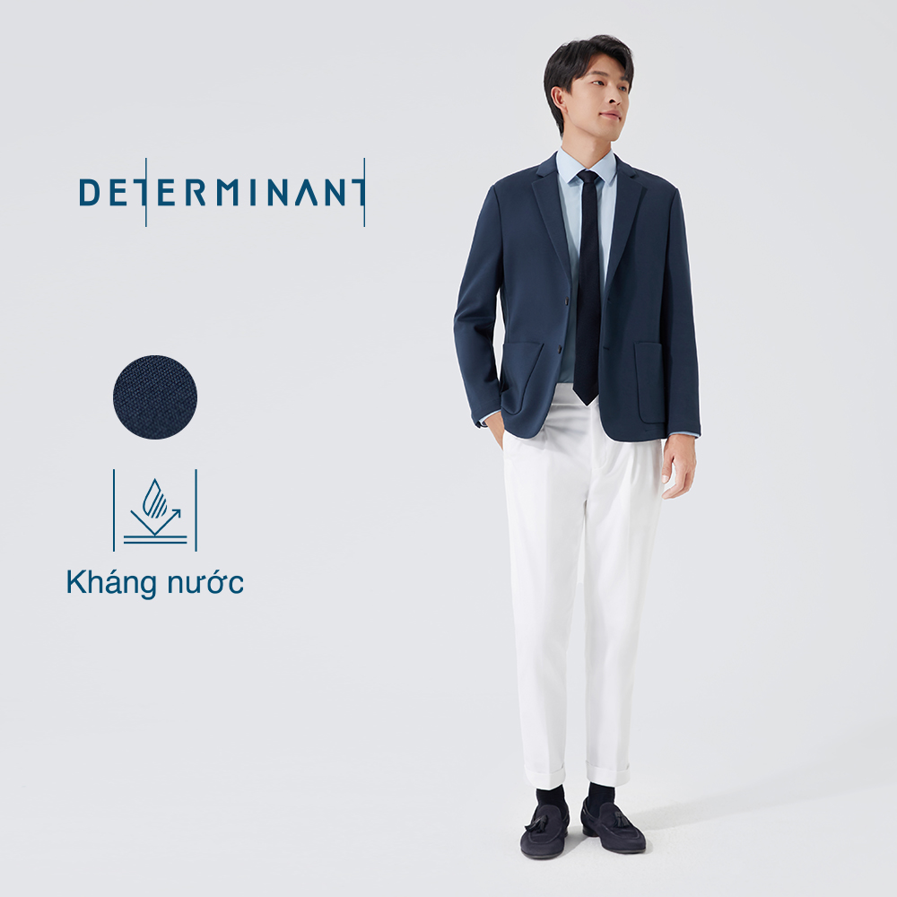 Áo khoác blazer nam determinant - 71% cotton/29% polyester - màu xanh đậm - ow03