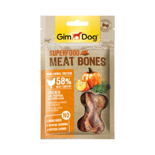 Gimdog Superfood Meat Bones Chicken With Pumpkin and Nori- Snack Cao Cấp Thịt Gà+Bí Đỏ+ Tảo Nori