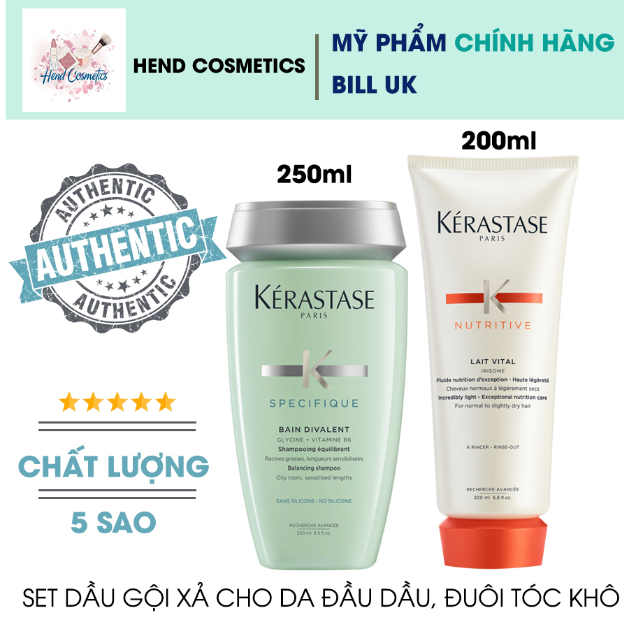 Set dầu gội xả cho da đầu dầu, tóc khô xơ Kerastase